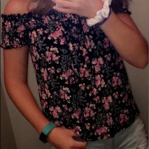 floral off the shoulder american eagle top